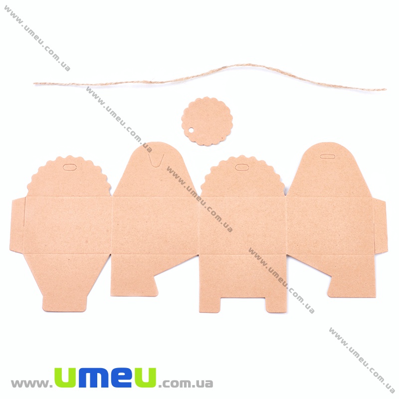 Збірна картонна коробочка, 6,5х6,5х4,5 см, Бежева (UPK-035294)