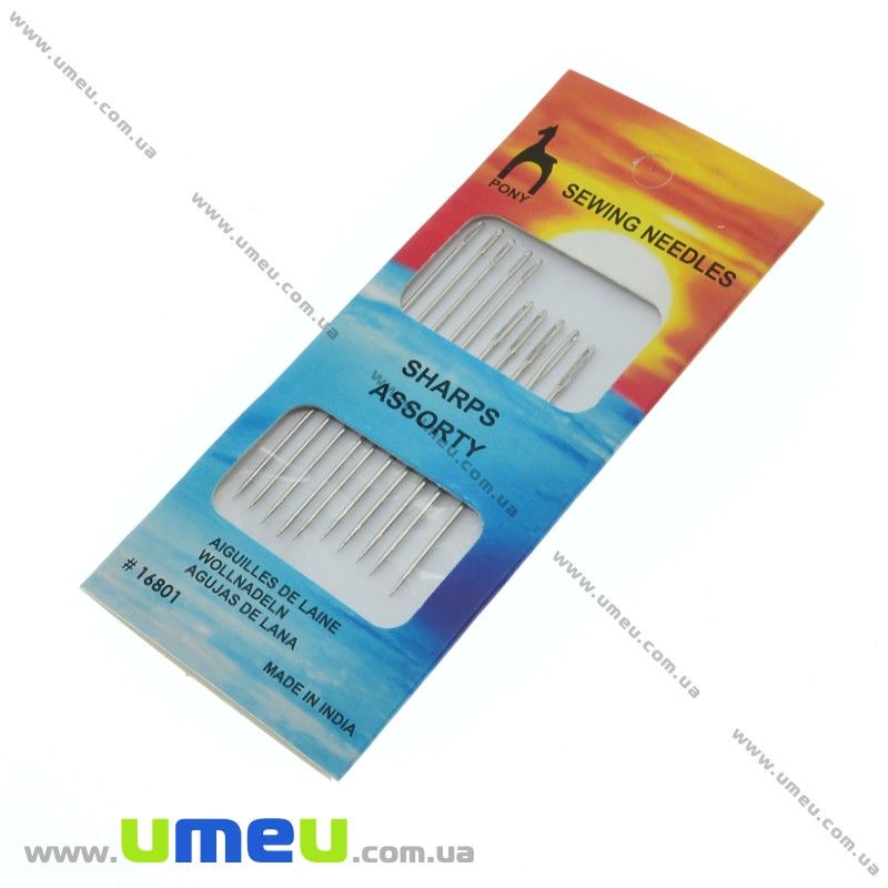Набір голок для шиття PONY, 10 шт (SEW-013922)