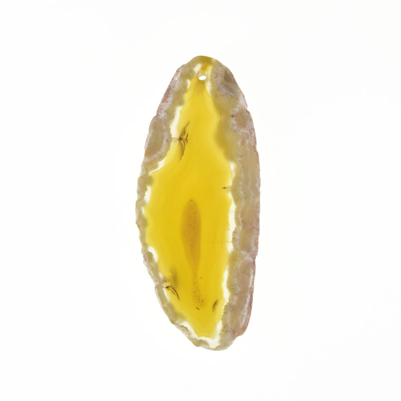 Зріз Агату, Жовтий, 64х27 мм (POD-022106)