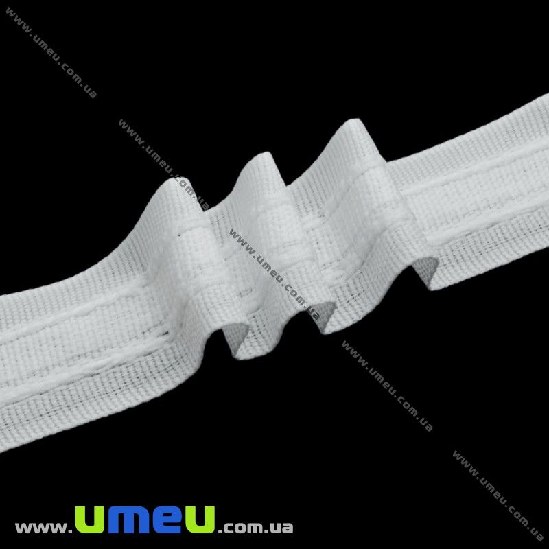 Тесьма шторна, 27 мм, Біла (LEN-017722)