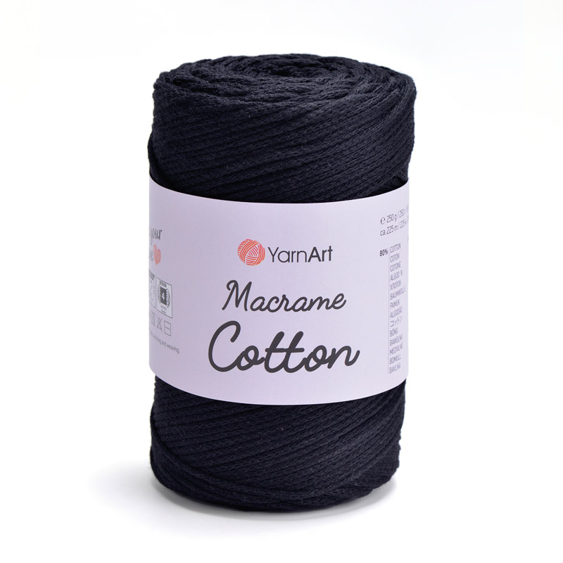 Пряжа YarnArt Macrame Cotton 250 г, 225 м, Чорна 750 (YAR-063077)