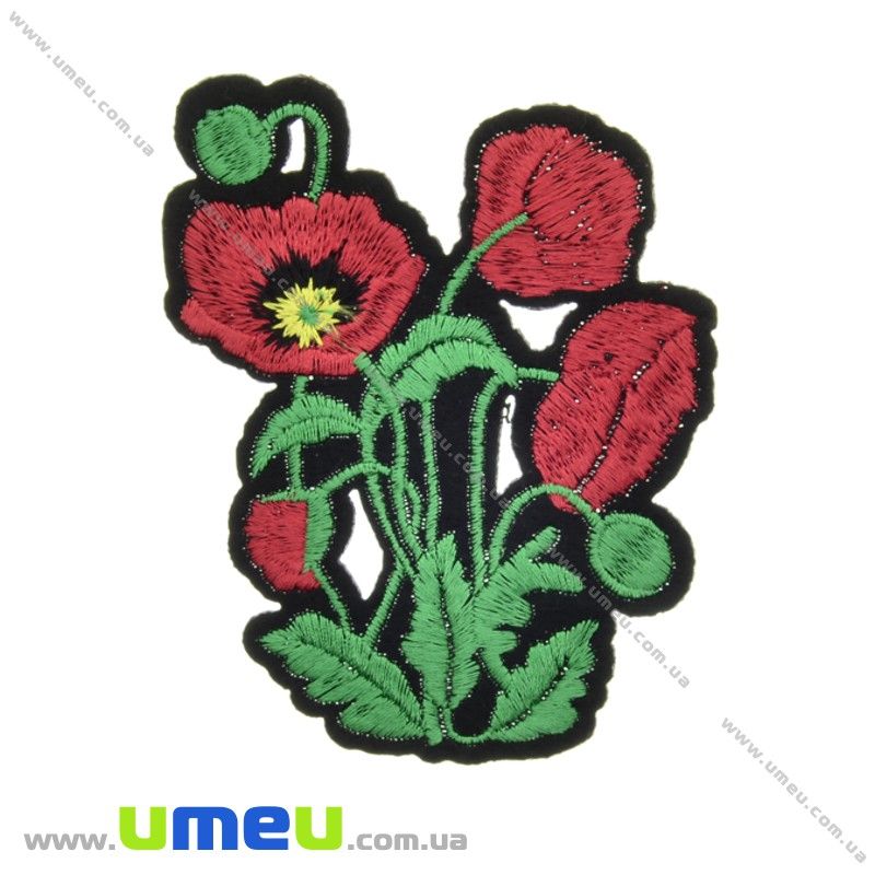 Термоаплікація Маки червоні, 10х8 см (APL-024618)