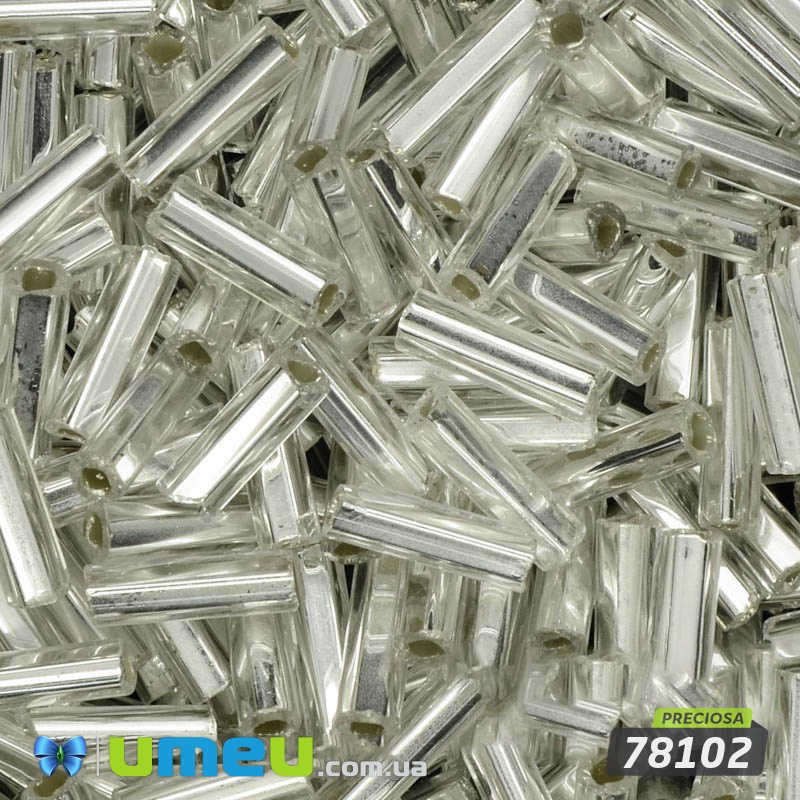 Бісер чеський Стеклярус 3, №78102, Сріблястий блискучий, 7 мм (BIS-028427)