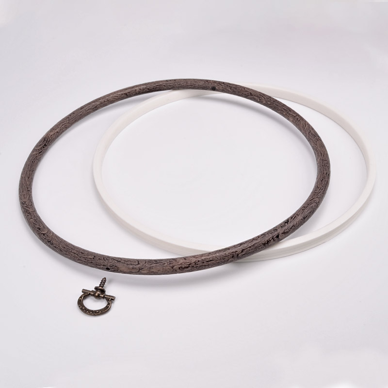 Пяльці-рамка NURGE круглі пластикові 24,5 см, Коричневі (MUL-053320)