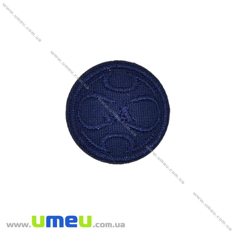 Термоаппликация Adidas круглая, 3 см, Синяя (APL-031681)
