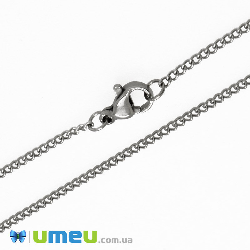 Основа на шию з нерж. ст., Темне срібло, 1,8 мм, 51 см (STL-044627)