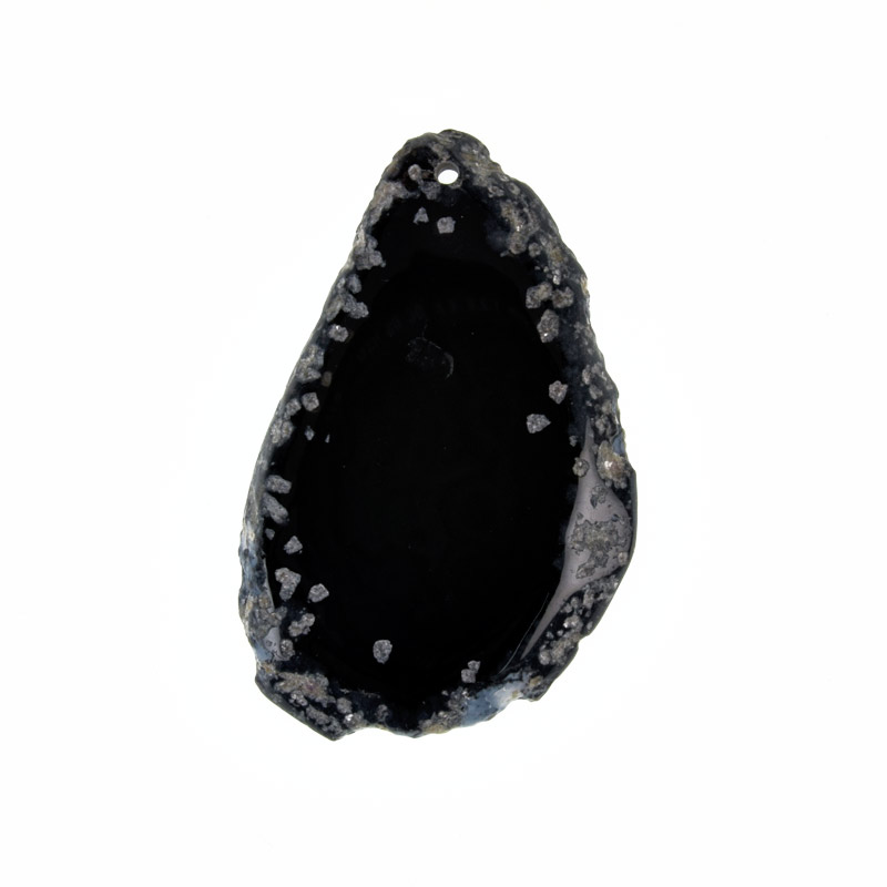 Зріз Агата, Чорний, 62х39 мм (POD-032526)