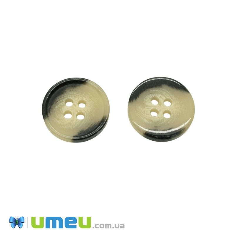 Пуговица пластиковая Круглая, 18 мм, Бежевая (PUG-046352)