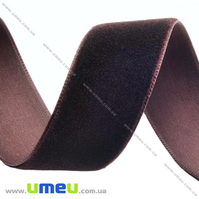 Лента бархатная, 20 мм, Коричневая (LEN-013815)