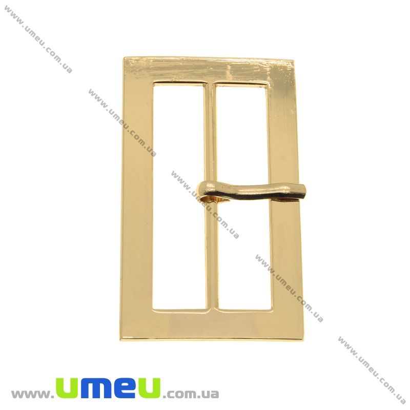 Пряжка металева прямокутна, 50х30 мм, Золото (SEW-013887)