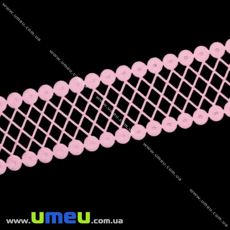 Тасьма тиснена, 22 мм, Рожева (LEN-012778)