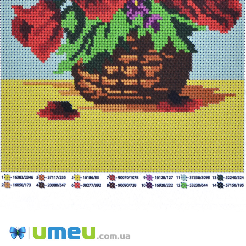Схема для выш. бісером Юма, Квіти, 25х19 см (UPK-048344)