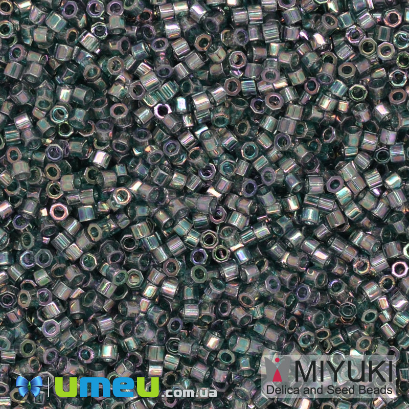 Бісер японський Miyuki Delica Cut 11/0 DBC0111, Бірюзово-сірий АВ (BIS-040087)