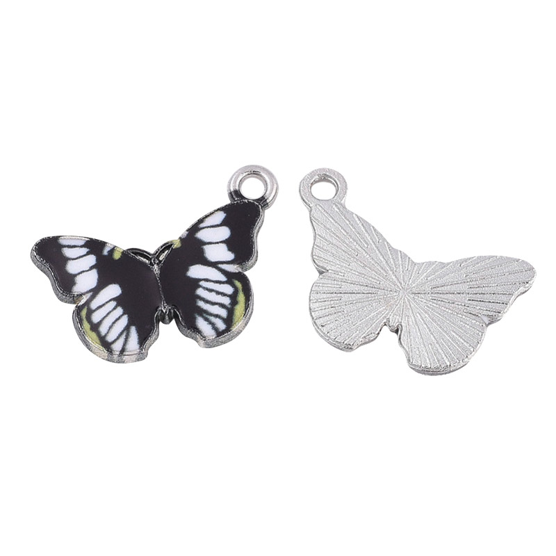 Підвіска метал. Метелик чорний, 20х13,5 мм, Темне срібло (POD-043579)