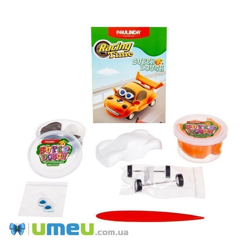 Маса для ліплення Paulinda Super Dough Racing time Машинка помаранчева (DIF-043529)