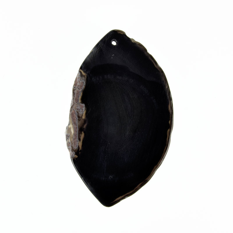 Зріз Агата, Чорний, 67х40 мм (POD-032503)