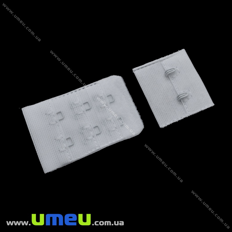 Застібка для бюстгальтера на 2 гачка, Біла, 3,4 см (SEW-035876)