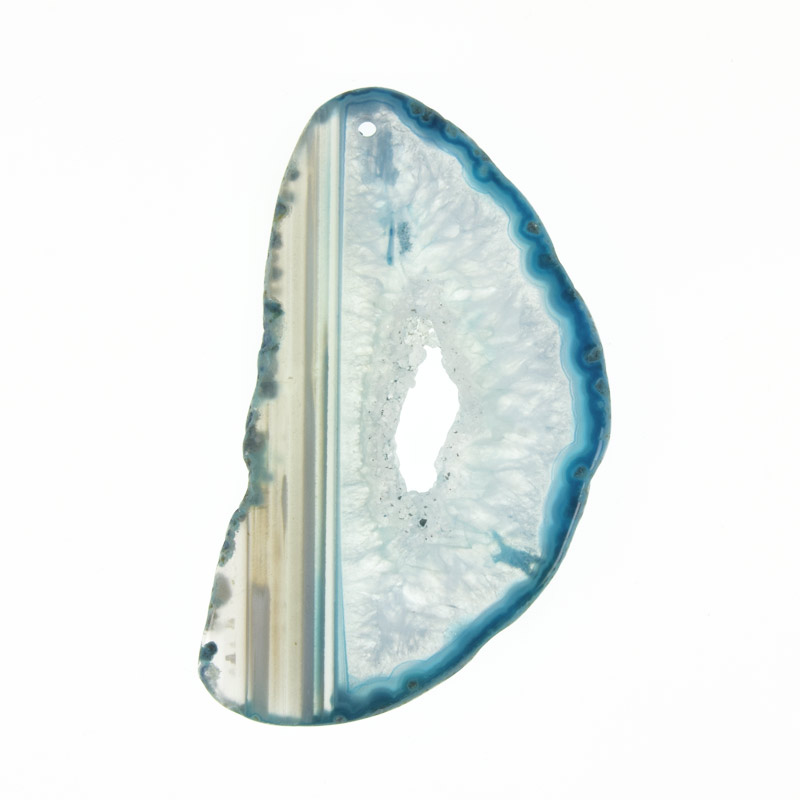 Зріз Агату, Блакитний, 71х40 мм (POD-032455)