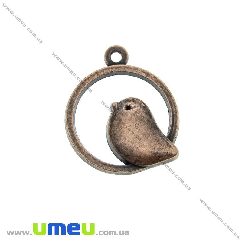Підвіска метал. Пташка, 25х21 мм, Мідь (POD-021083)