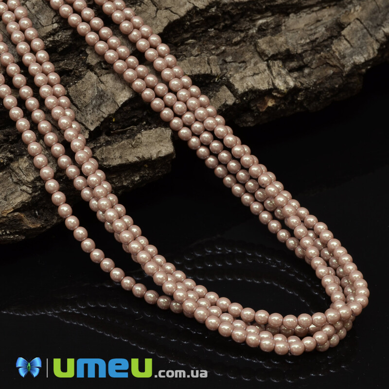 Намистини чеське скло Preciosa Перли 3 мм Pearlescent Pink, Пудрові (BUS-042313)