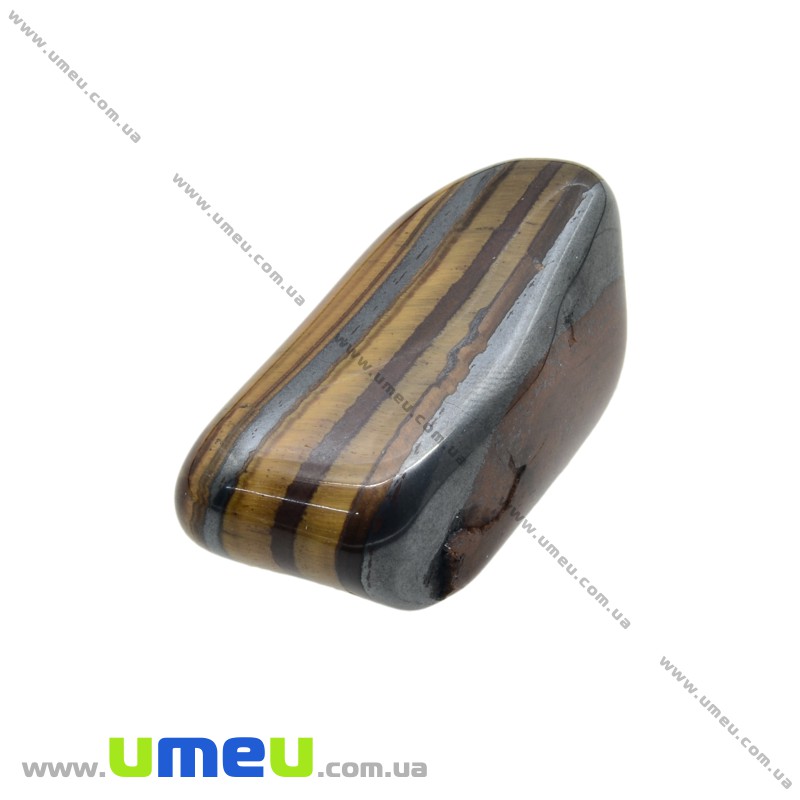 Галтовка Тигровый глаз с гематитом, 35х19х14 мм (POD-026079)