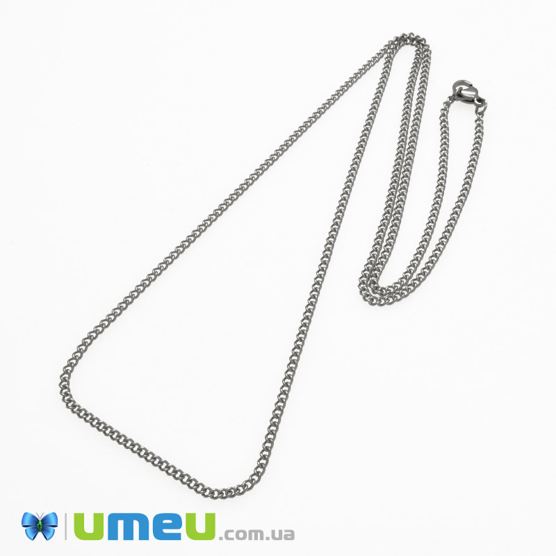 Основа на шею из нерж. ст., Темное серебро, 2,2 мм, 60 см (STL-049611)