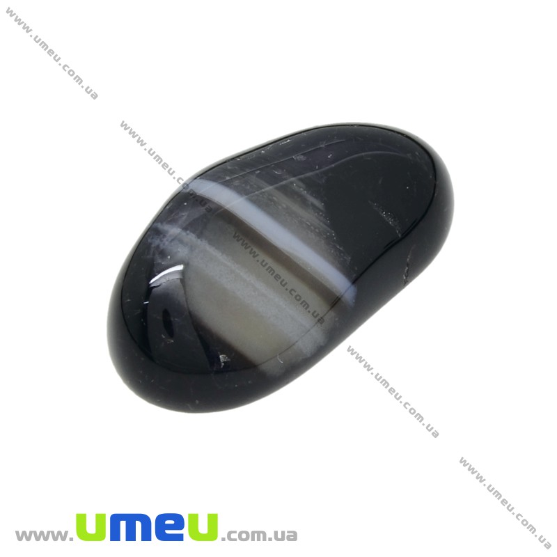 Галтовка Агат чорний, 33х16х15 мм (POD-033261)