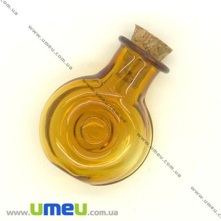 Стеклянная баночка Круглая, Коричневая, 25х19 мм (DIF-006691)