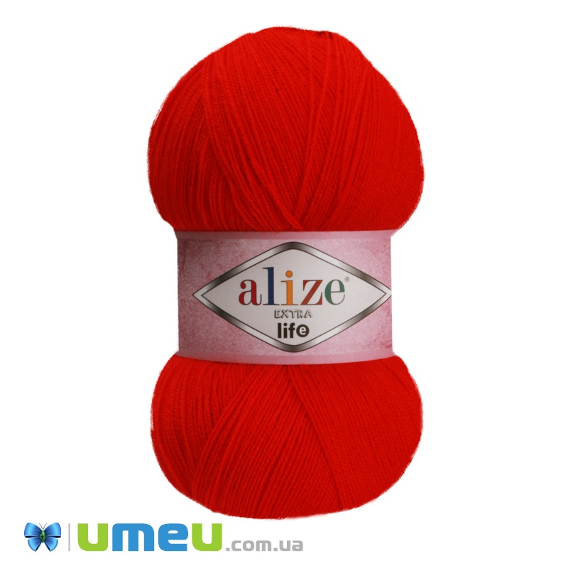 Пряжа Alize Extra Life 100 г, 480 м, Червона 926 (YAR-038426)