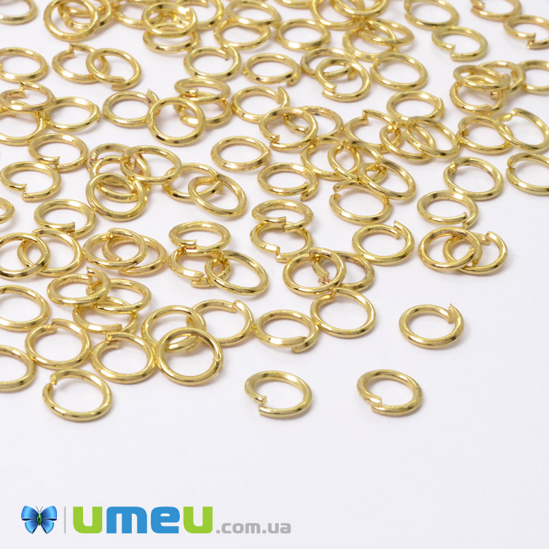Колечки, Золото, 6 мм, толщина 0,7 мм (PIN-061945)