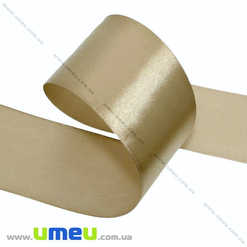 Атласная лента, 50 мм, Золотистая (LEN-027598)