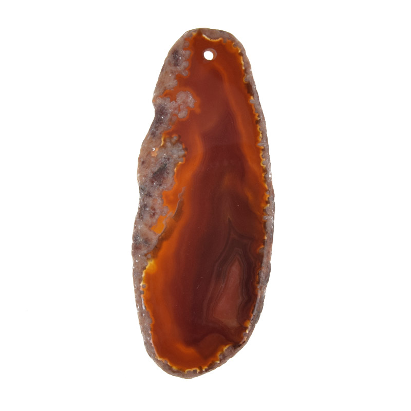 Зріз Агата, Червоно-коричневий, 80х31 мм (POD-032429)