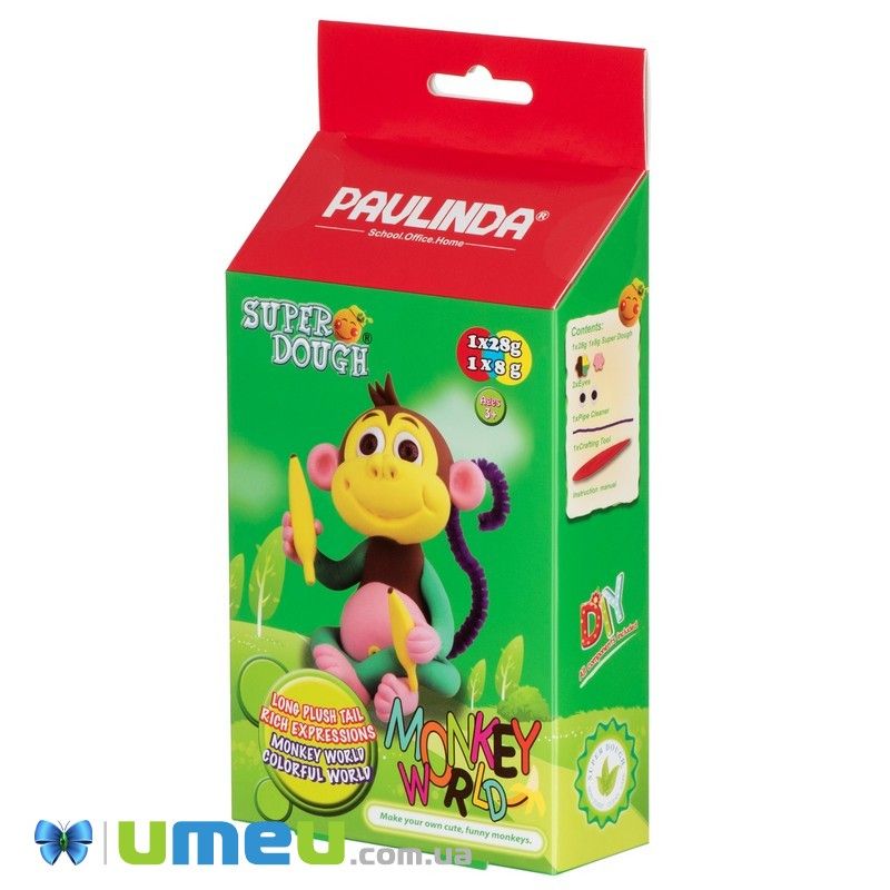 Маса для ліплення Paulinda Super Dough Monkey World мавпа з очима (DIF-043530)