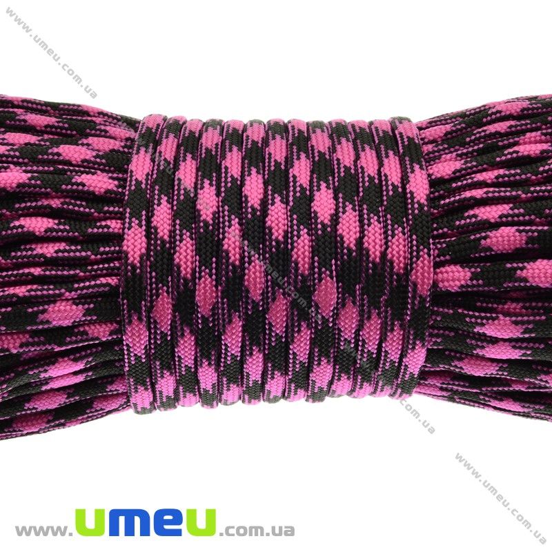 Шнур паракорд семіжільний меланж 4 мм, Малиновий (LEN-024931)