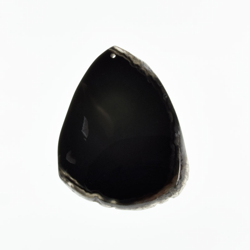 Зріз Агата, Чорний, 66х52 мм (POD-020199)