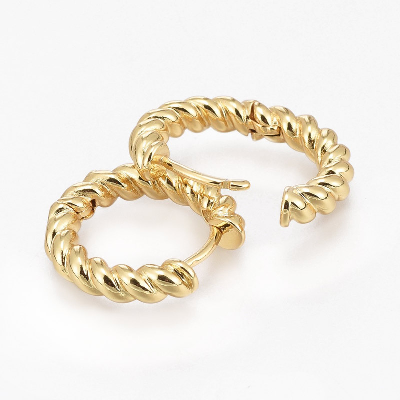Сережки-кільця Huggie Позолота 18 kt, 21х4 мм (OSN-053104)