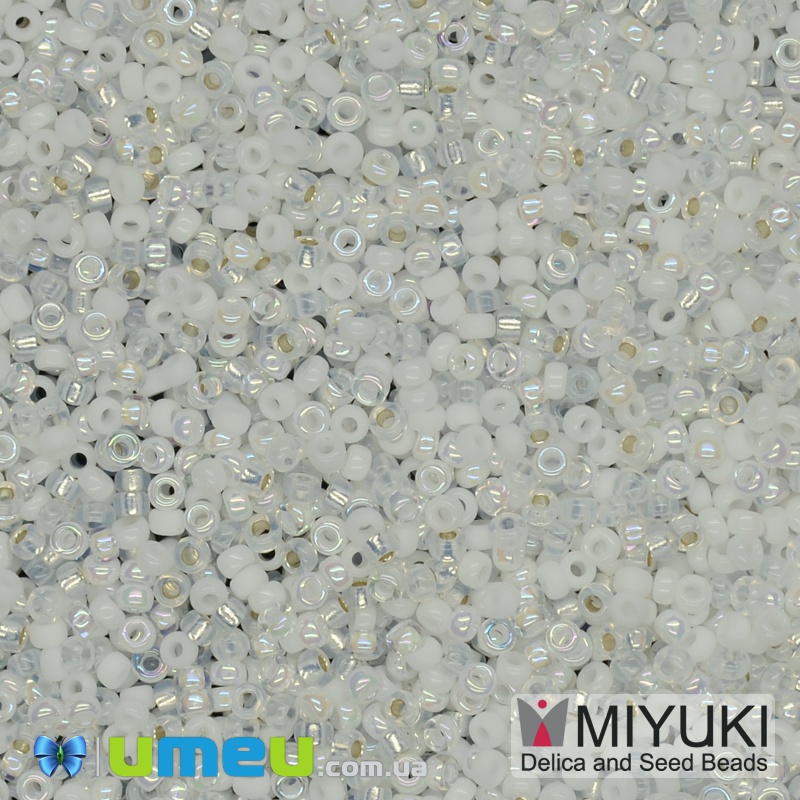 Бісер японський Miyuki круглий RR 15/0 №MIX49, Мікс білий (BIS-038832)