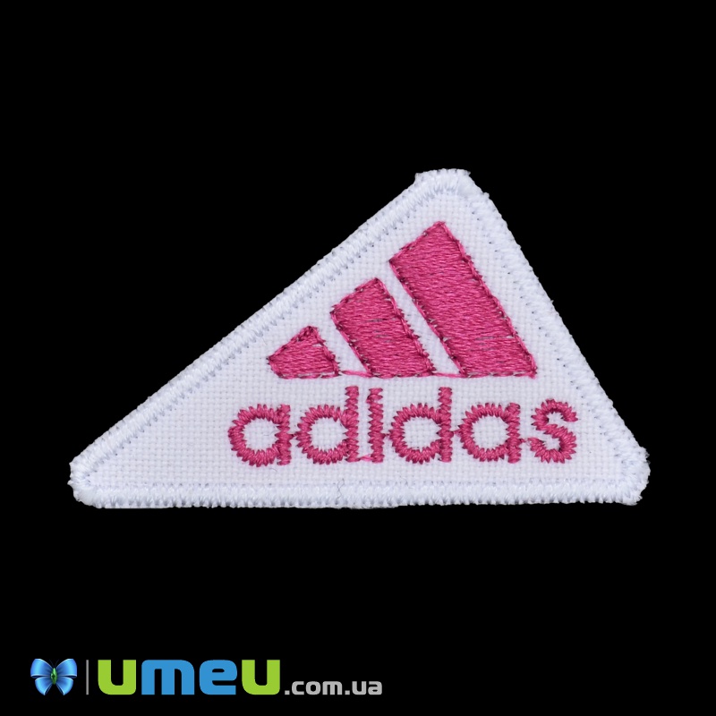 Термоаплікація Adidas, 5х3 см, Біло-рожева (APL-038189)