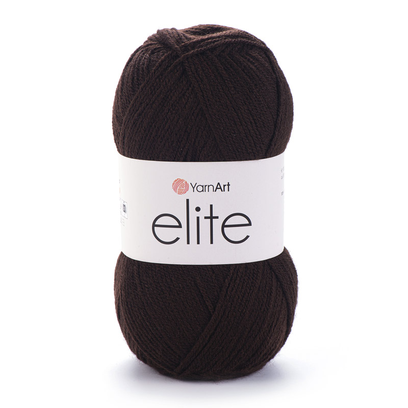 Пряжа YarnArt Elite 100 г, 300 м, Коричнева темна 217 (YAR-025376)