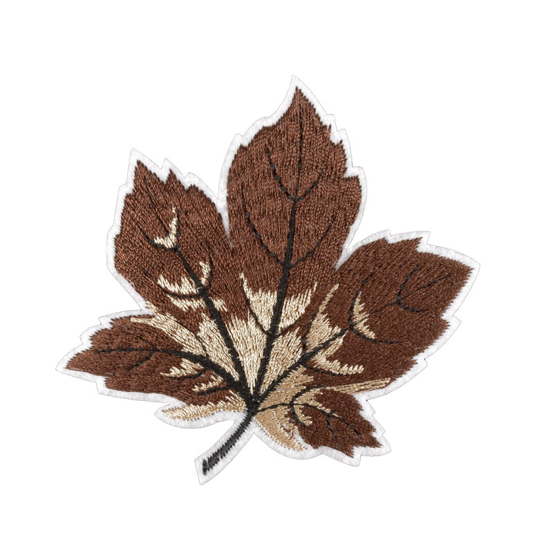 Термоаппликация Кленовый лист, 8х7 см, Коричневый (APL-061485)