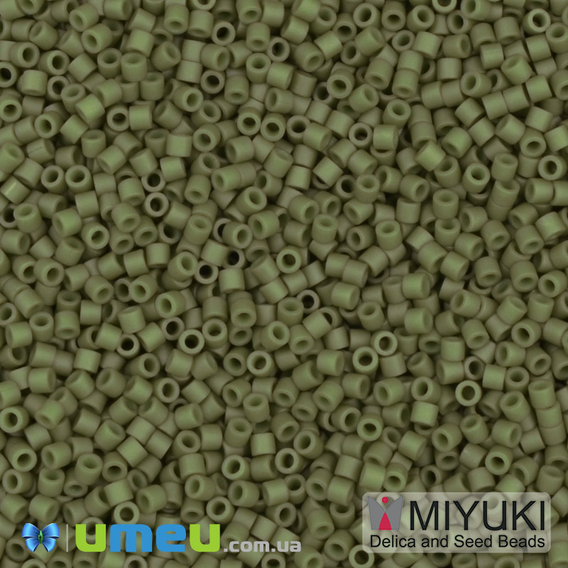 Бисер японский Miyuki Delica 15/0 DBS391, Оливковый матовый (BIS-049718)