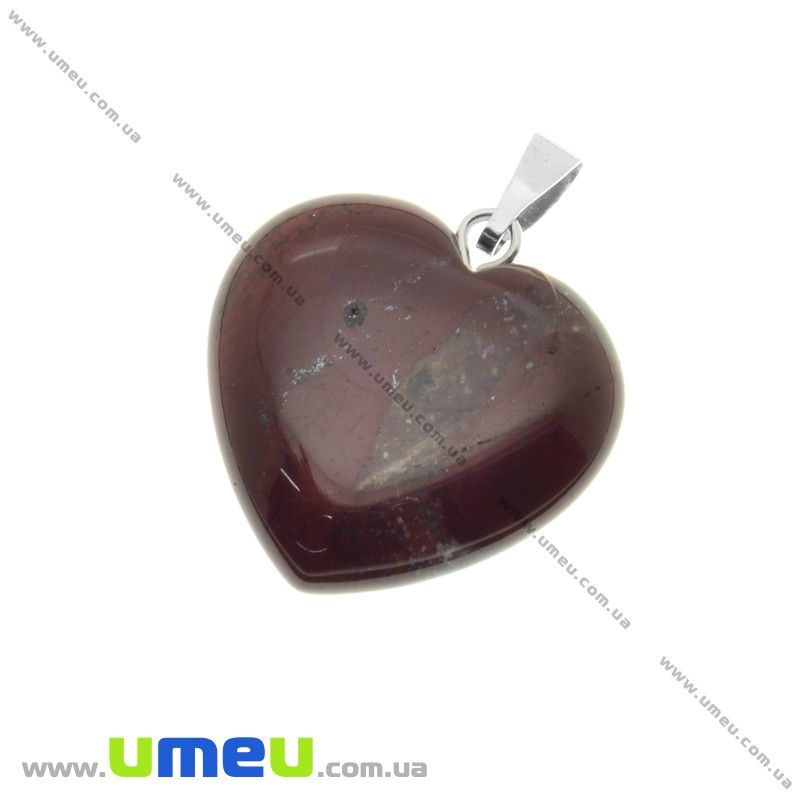 Подвеска Сердце из натурального камня, Яшма, 28х20 мм (POD-023903)