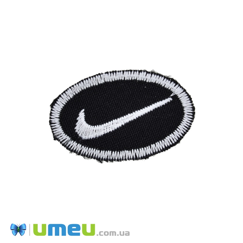 Термоаппликация Nike, 4х2,5 см, Черно-белая (APL-038175)