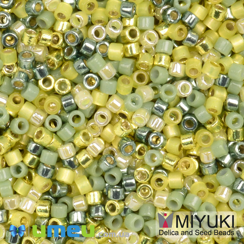 Бісер японський Miyuki Delica 11/0 DBmix59, Салатовий (BIS-049699)