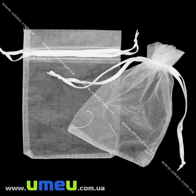 Подарочная упаковка из органзы, 10х12 см, Белая (UPK-009768)