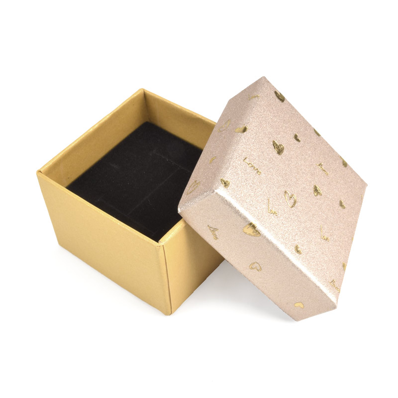 Коробочка Квадратная под колечко, 5х5х3,5 см, Золотистая (UPK-060581)