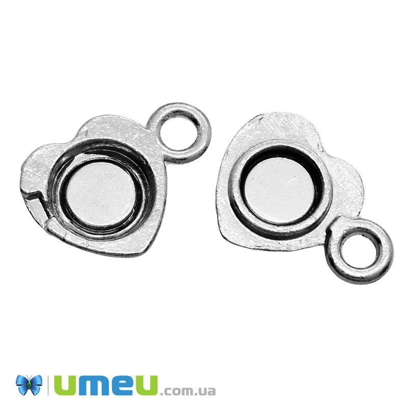 Замок магнитный Сердце, 17,5х10х7 мм, Темное серебро (ZAM-048735)