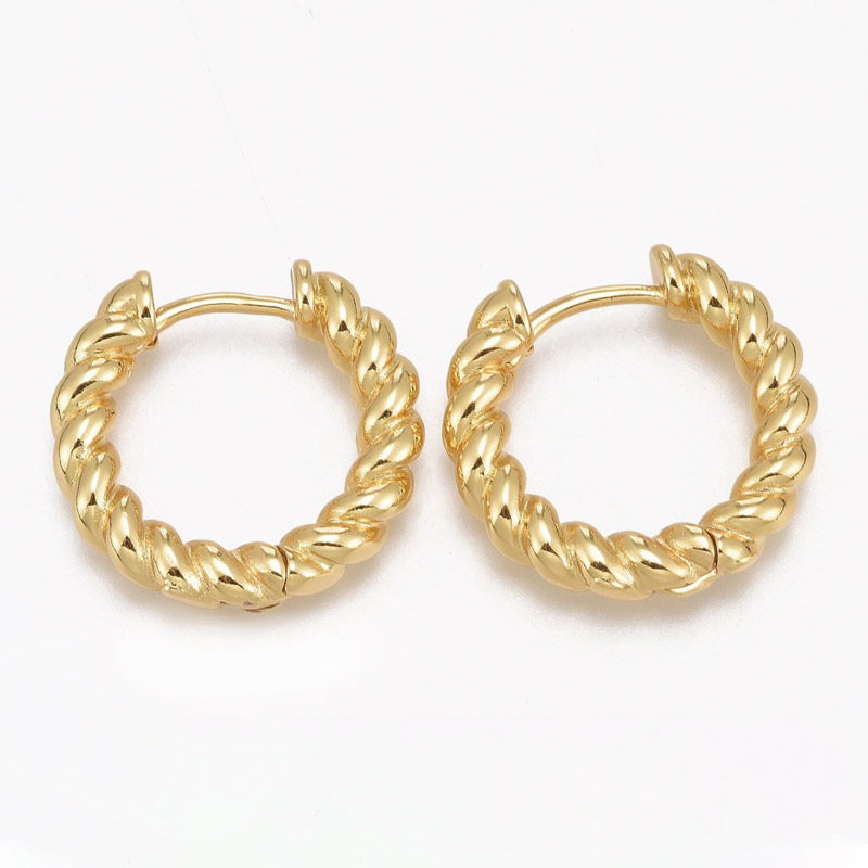 Сережки-кільця Huggie Позолота 18 kt, 21х4 мм (OSN-053104)