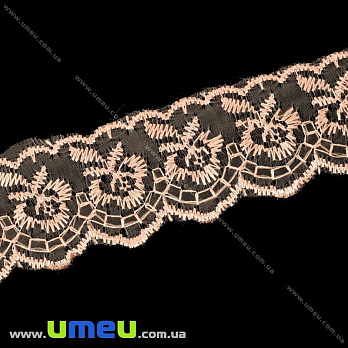 Мереживо органза Яблучко, 40 мм, Персиковое (LEN-029837)
