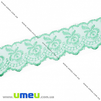 Мереживо органза Яблучко, 40 мм, Бирюзовое (LEN-014518)